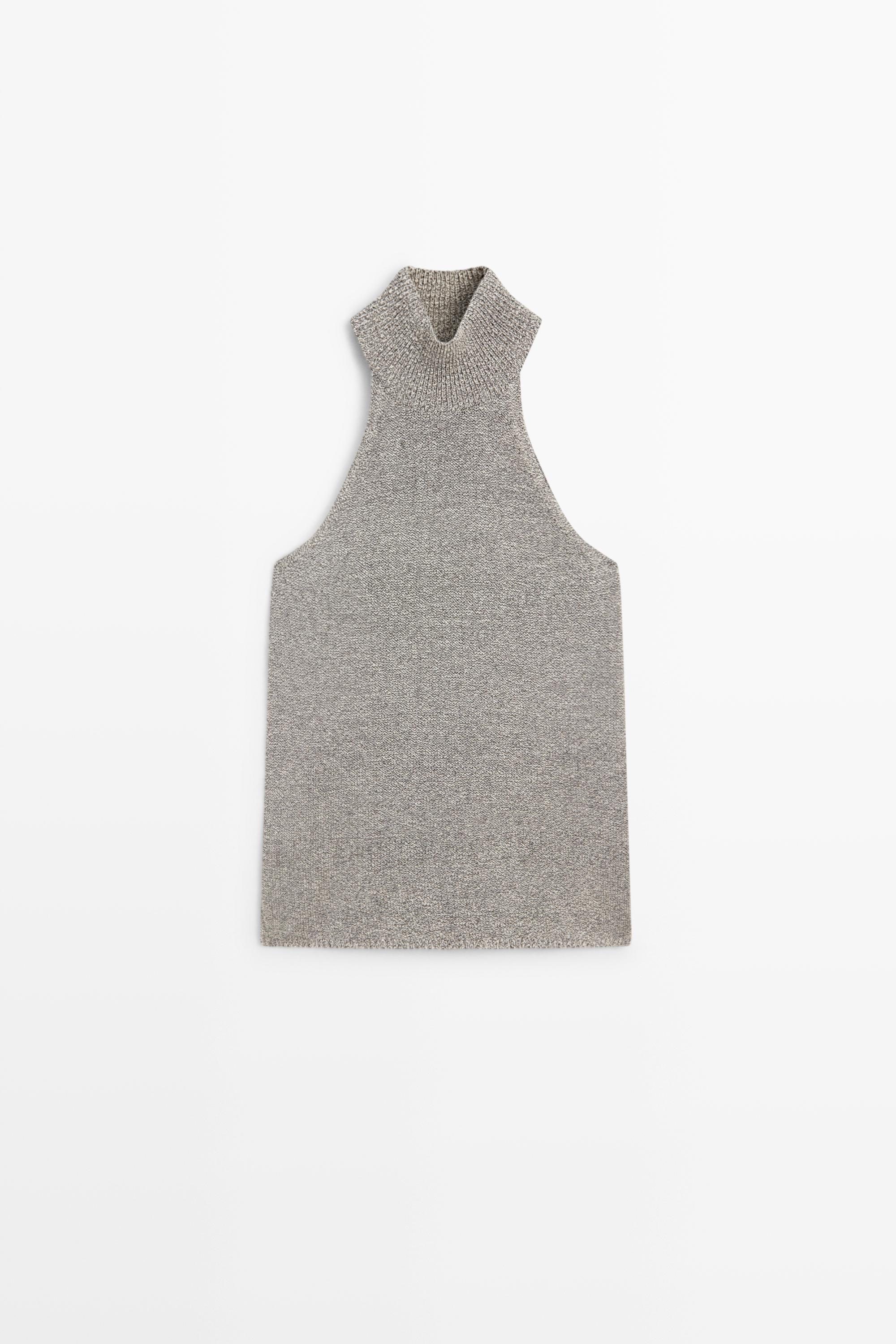 Top en maille à encolure américaine